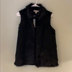 Black Faux Fur Vest